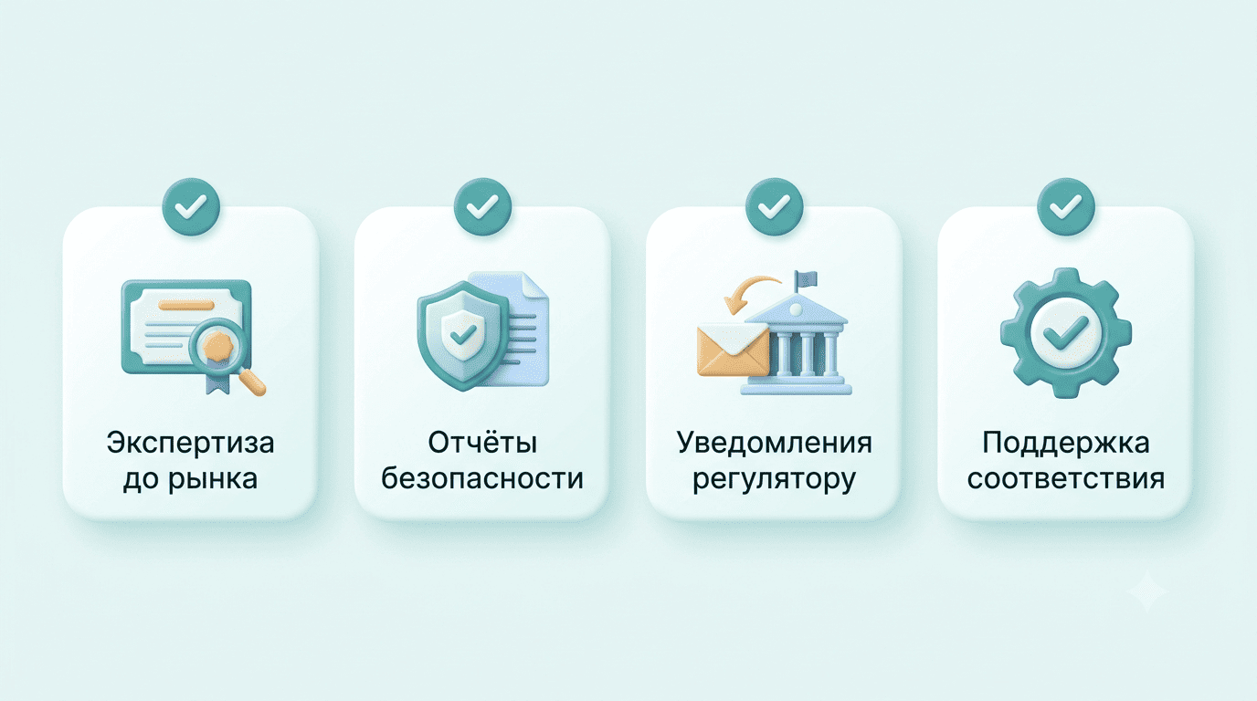 Четыре обязанности производителя медизделия: экспертиза до рынка, отчёты безопасности, уведомления регулятору, поддержка соответствия