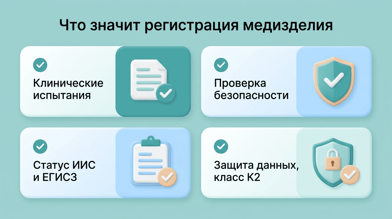 Что значит регистрация медизделия: клинические испытания, безопасность, ИИС и ЕГИСЗ, защита данных