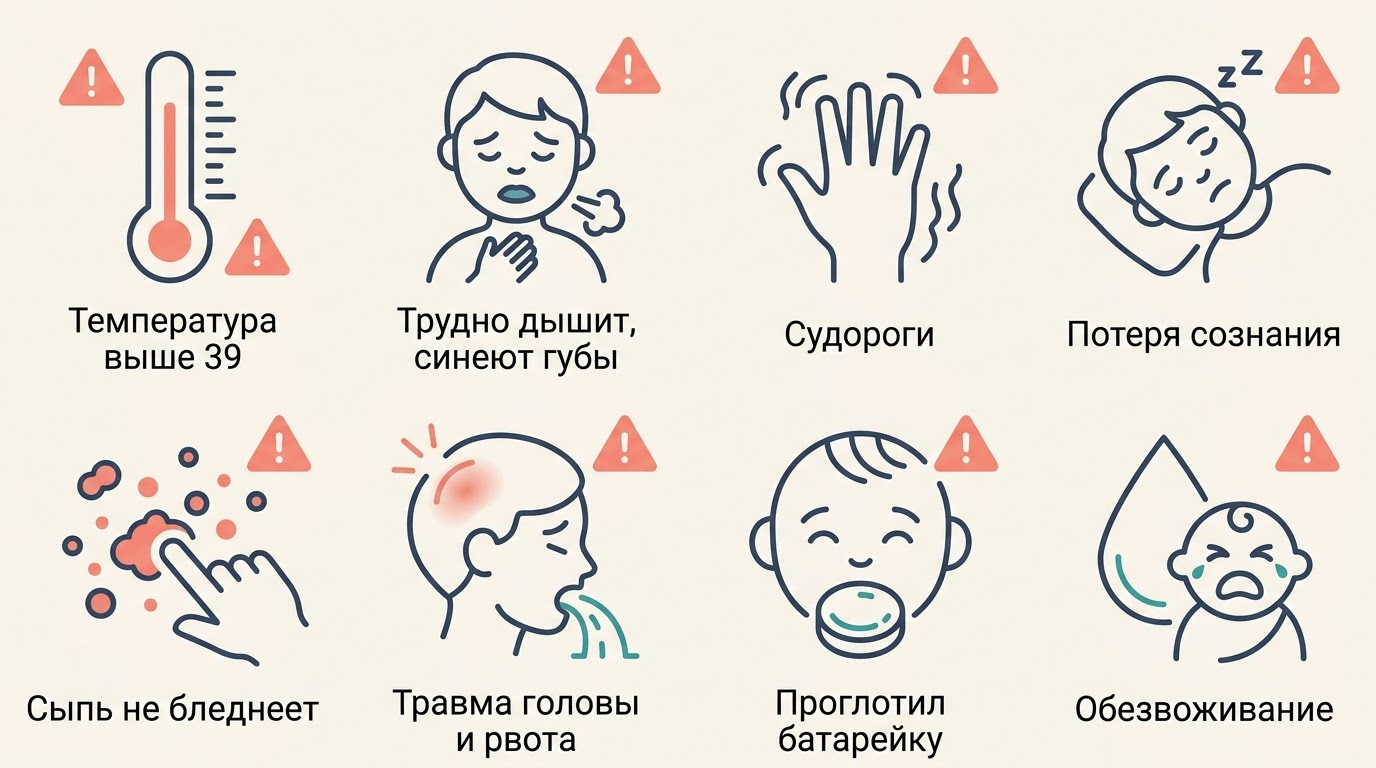 Красные флаги у ребёнка: восемь тревожных симптомов, при которых нужно немедленно звонить в скорую